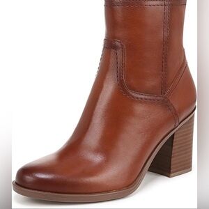 Naturalizer Kalina Heeled Ankle Booties – Brown Leather – NWT – Size 9W
